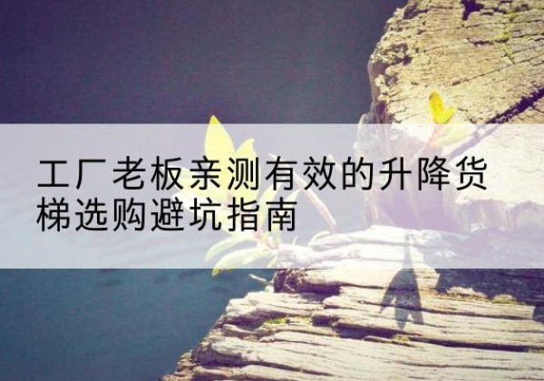 林口升降货梯怎么选-工厂老板亲测有效的升降货梯选购避坑指南